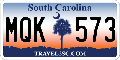 SC license plate MQK573