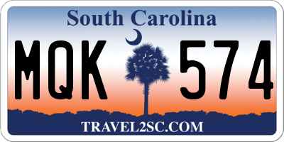 SC license plate MQK574