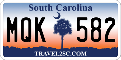 SC license plate MQK582