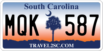 SC license plate MQK587