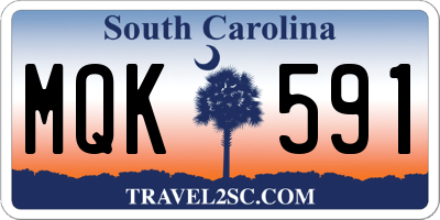 SC license plate MQK591