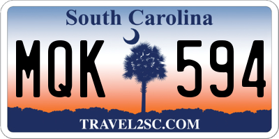 SC license plate MQK594