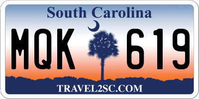 SC license plate MQK619