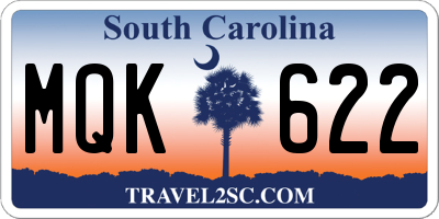 SC license plate MQK622