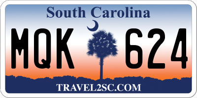 SC license plate MQK624
