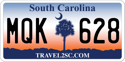SC license plate MQK628