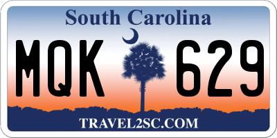 SC license plate MQK629