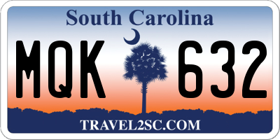 SC license plate MQK632