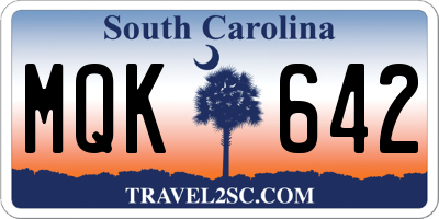 SC license plate MQK642