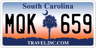 SC license plate MQK659