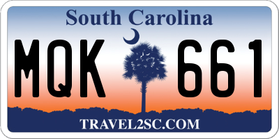 SC license plate MQK661
