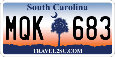 SC license plate MQK683