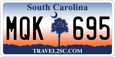 SC license plate MQK695