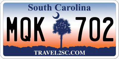 SC license plate MQK702