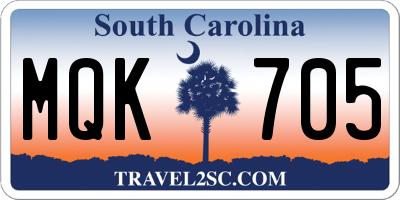SC license plate MQK705