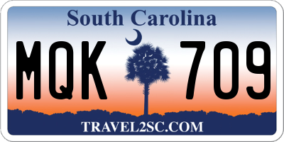 SC license plate MQK709