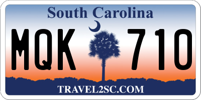 SC license plate MQK710