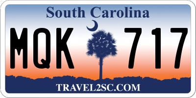 SC license plate MQK717