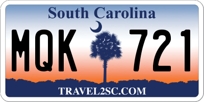 SC license plate MQK721
