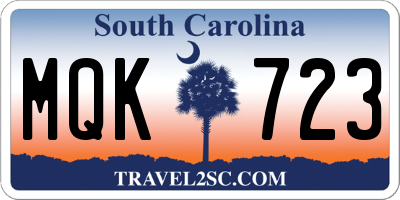 SC license plate MQK723