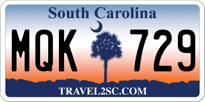 SC license plate MQK729