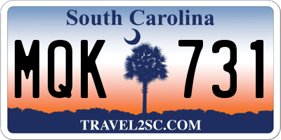SC license plate MQK731