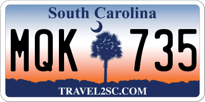 SC license plate MQK735