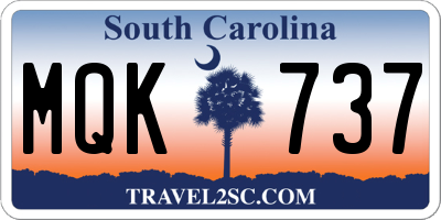 SC license plate MQK737