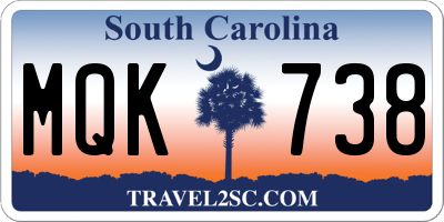 SC license plate MQK738