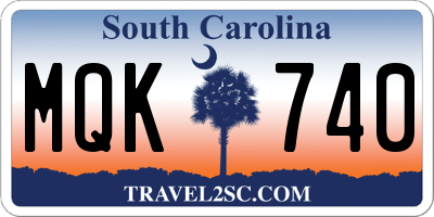 SC license plate MQK740