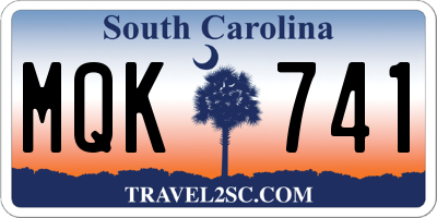 SC license plate MQK741