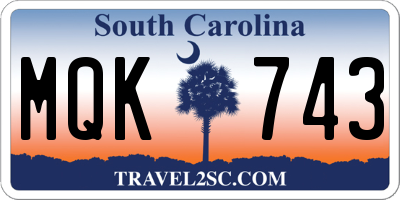 SC license plate MQK743