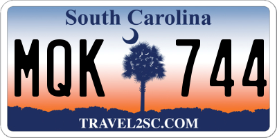 SC license plate MQK744