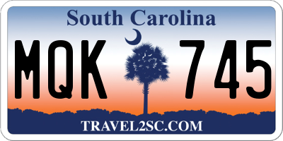 SC license plate MQK745