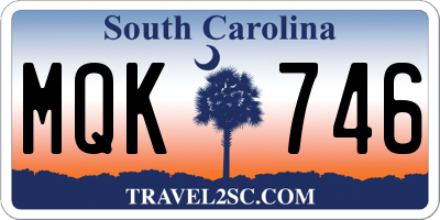SC license plate MQK746