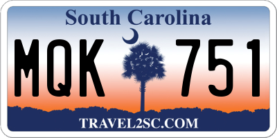 SC license plate MQK751