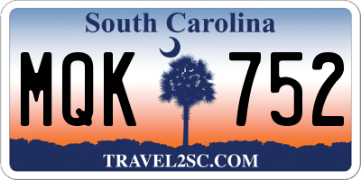 SC license plate MQK752