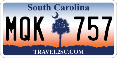 SC license plate MQK757