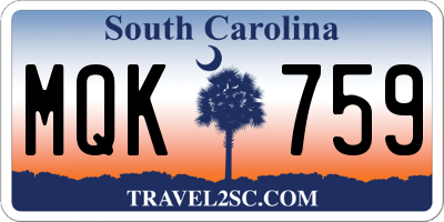 SC license plate MQK759