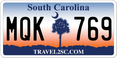 SC license plate MQK769