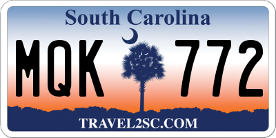 SC license plate MQK772