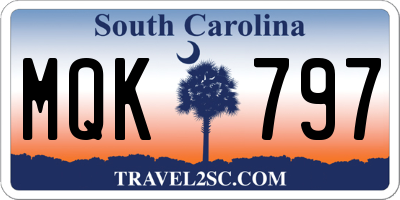 SC license plate MQK797