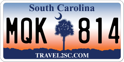 SC license plate MQK814