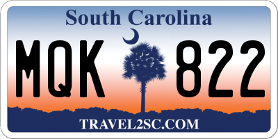 SC license plate MQK822
