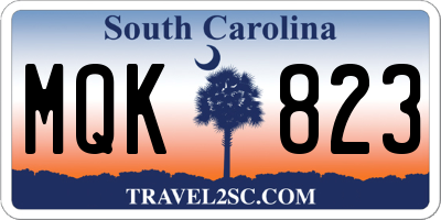 SC license plate MQK823