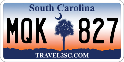 SC license plate MQK827