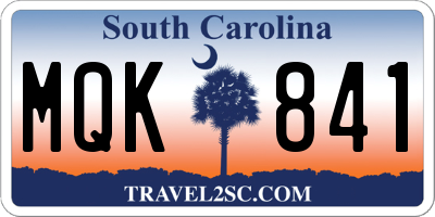 SC license plate MQK841