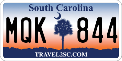 SC license plate MQK844