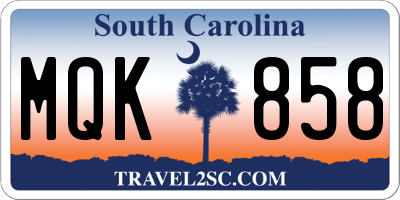 SC license plate MQK858