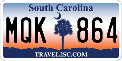 SC license plate MQK864